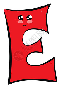 emoji表情双眼的可爱红色字母ee的emoji有着闭的笑容转向脸颊同时站立