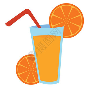 饮料果汁插画-饮料果汁卡通-草莓蓝黑橙子瓜西菠萝芒果桃子插图-摄