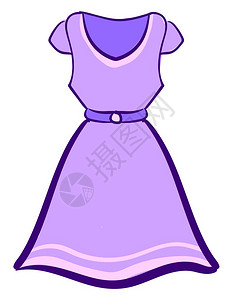裙子背影紫色裙子插图白色背景的矢量插画