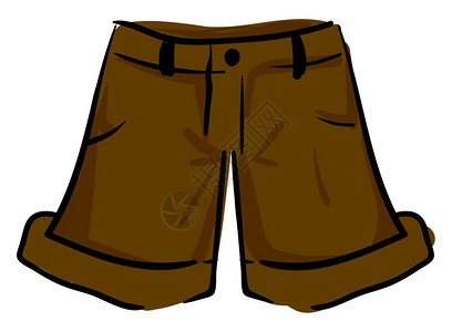 背包口袋棕色男子短裤插图白背景的矢量插画