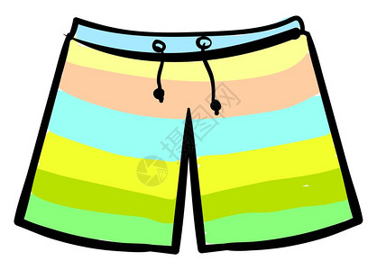 可爱司机游泳短裤插图白色背景的矢量插画