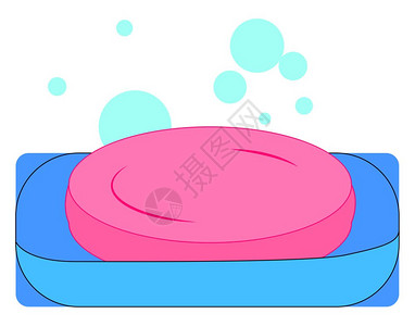 粉色彩蛋粉色肥皂插图白色背景的矢量插画