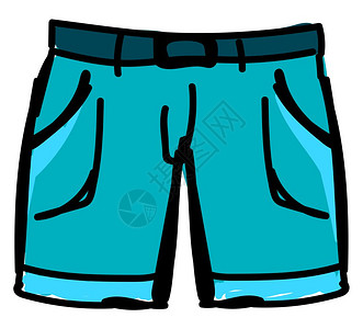 红色箱子背景蓝人短裤插图白色背景的矢量插画