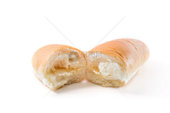 白底框中孤立的面包图片