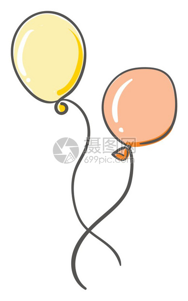 两个气球矢量插图图片