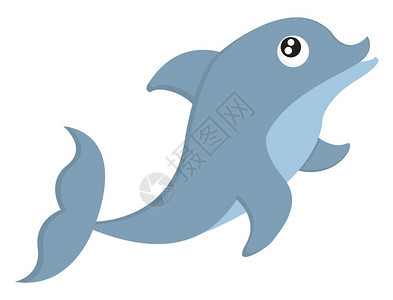 一只大眼睛的蓝海豚 图片