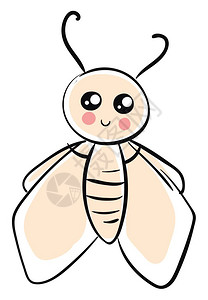 航班查询可爱的飞蛾插图白色背景的矢量插画