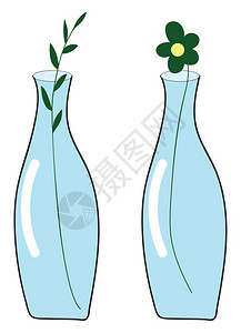 手绘扁平风蓝色花瓶背景图片