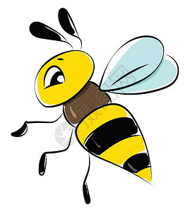 蜜蜂是长翅膀的昆虫它产生蜂蜜可以刺向量颜色图画或插图片