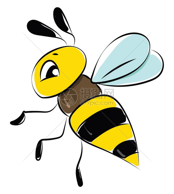 蜜蜂是长翅膀的昆虫它产生蜂蜜可以刺向量颜色图画或插