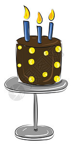 蛋糕是一种通常烘烤的面包它作为甜点矢量彩色画或插图图片