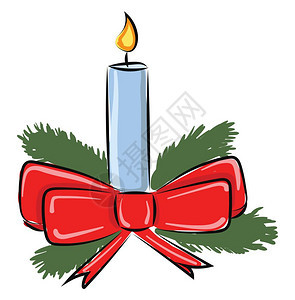 它是圣诞节用于装饰矢量彩色绘画或插图的蜡烛图片