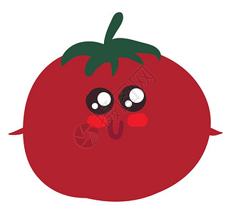 卡通可爱带表情的西红柿元素背景图片