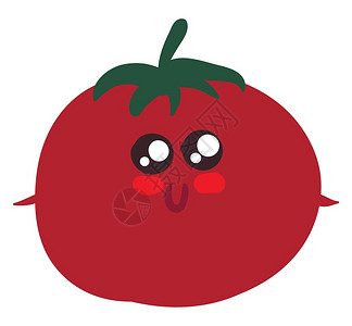 提高免疫力多吃蔬菜水卡通可爱带表情的西红柿元素插画