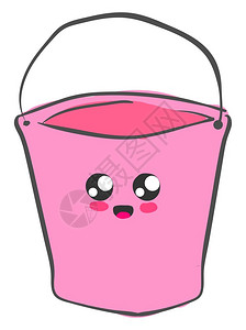 儿童荷花粉红色小桶插图白色背景的矢量插画
