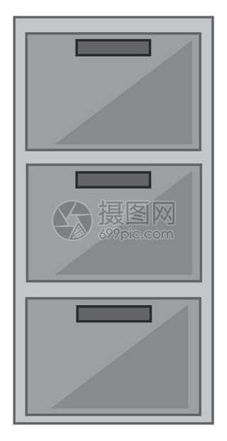 钢办公室抽屉矢量或彩色插图图片