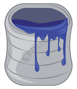 蓝油漆罐或颜色插图图片