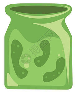 吃泡菜绿色泡菜罐头插画
