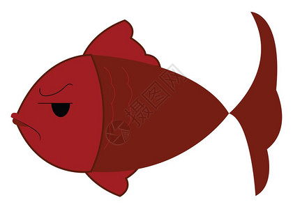 手绘卡通红色的鱼图片