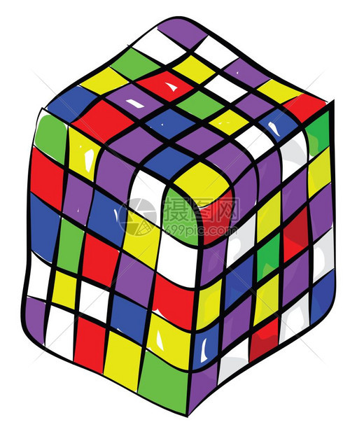 Rubik立方体矢量或颜色插图图片