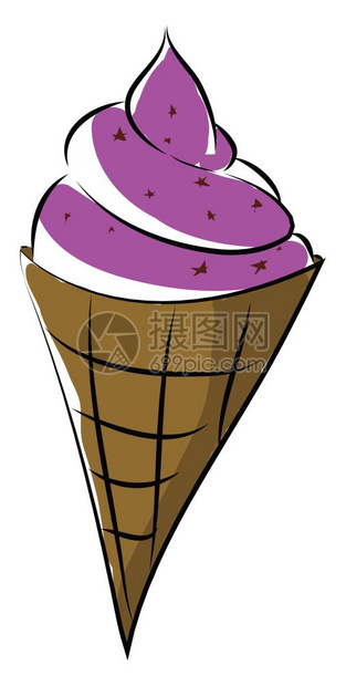 卡通冰淇淋甜筒矢量插图图片