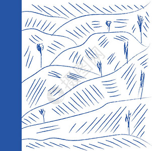 笔画用单树绘制山脉的笔画在一定间隔距内找到不同的矢量颜色绘画或插图图片
