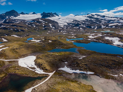 挪威夏季山地景观旅游色5号Sognefjellet公路空中视图山地景观挪威旅游色5号Songnefjellet公路图片