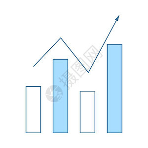 分析图表标带蓝色填充图设计的细线矢量说明图片