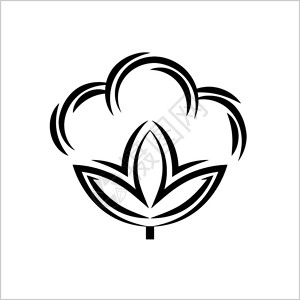由种子到芽.棉花图标球叶艺术说明插画