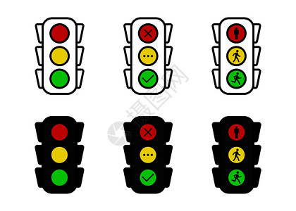 线条交通灯和空白背景的平板设计Eps10线条交通灯和空白背景的平板设计图片