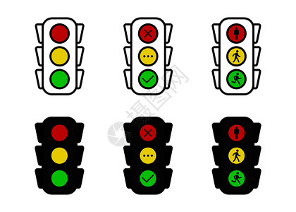 线条交通灯和空白背景的平板设计Eps10线条交通灯和空白背景的平板设计图片