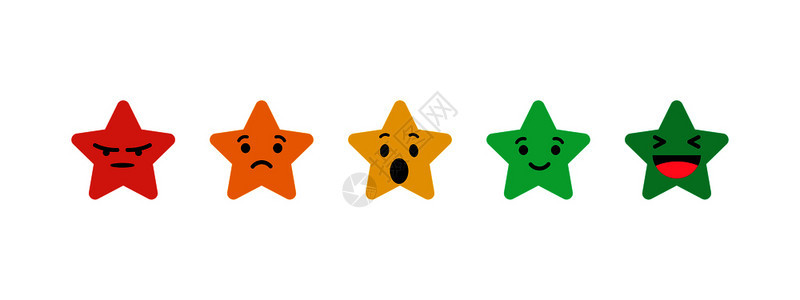 恒星以形式情绪的评分恒星以不同颜色的评分Eps10图片
