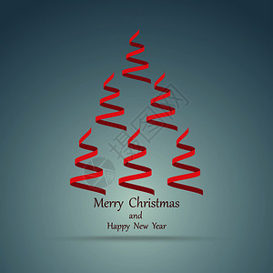 以圣诞树为形式的丝带矢量插图背景图片