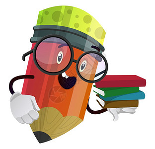 微信表情带学士帽插画