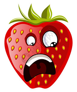 问号脸白色背景上的草莓脸插图矢量插画