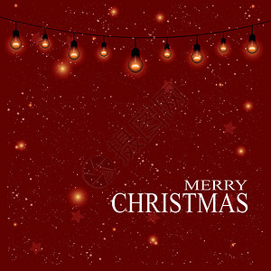 圣诞背景灯光快乐字母模板红背景的白雪兰地Eps10圣诞节背景图片