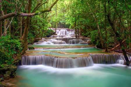 HuayMaeKhaminWaterfallKanchanaburi地区自然景观位于泰国用度假和旅行游景点图片