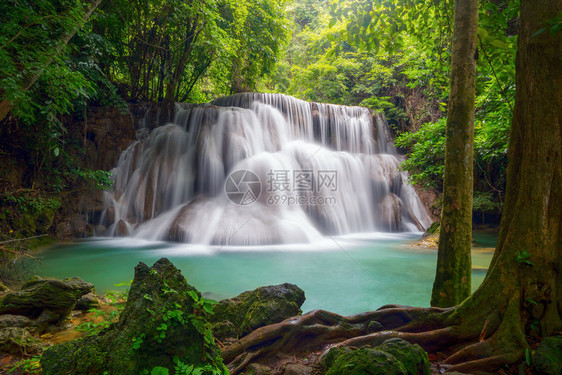 HuayMaeKhaminWaterfallKanchanaburi地区自然景观位于泰国用度假和旅行游景点图片