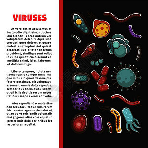 彩色卡通病毒矢量设计模板背景图片