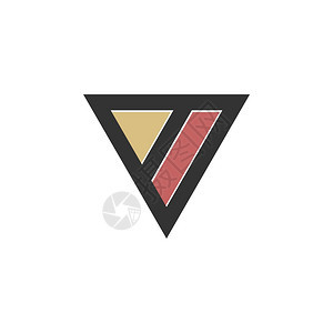 V字母三角Logo模板说明设计矢量EPS10图片