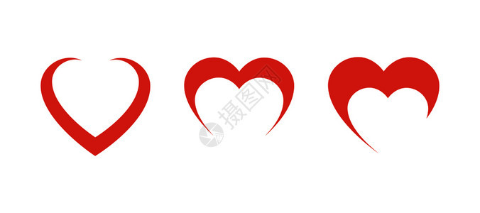 3个红心在空白背景上排成行Eps103个红心在空白背景上排成行图片