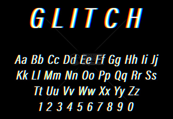 白色字母数字矢量设计模板图片