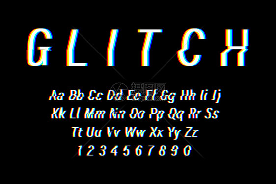 白色扭曲字母数字矢量设计模板图片