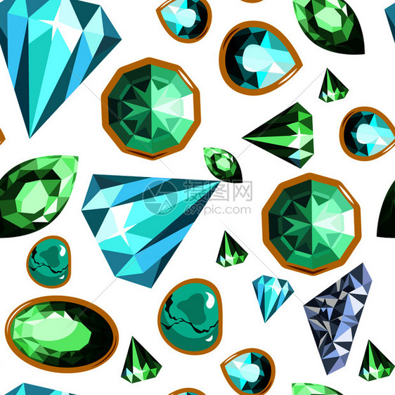宝石钻石无缝图案矢量背景图片