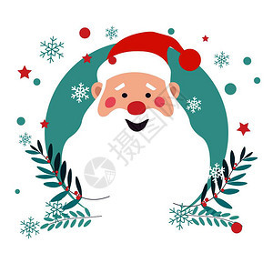 圣诞老人冬季格圣诞假日病媒的老人象征长胡子的老年人穿着红色帽子的传统服装庆祝新年的Xma节日即将到来圣诞老人冬季格圣诞假日的老人图片