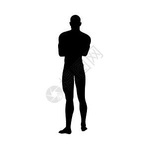 站立的男人剪影矢量插图图片素材