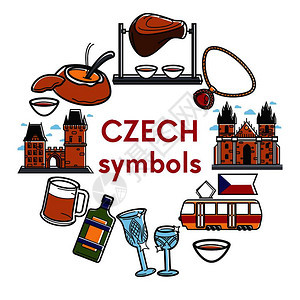 捷克著名的旅行地标和传统文化图片