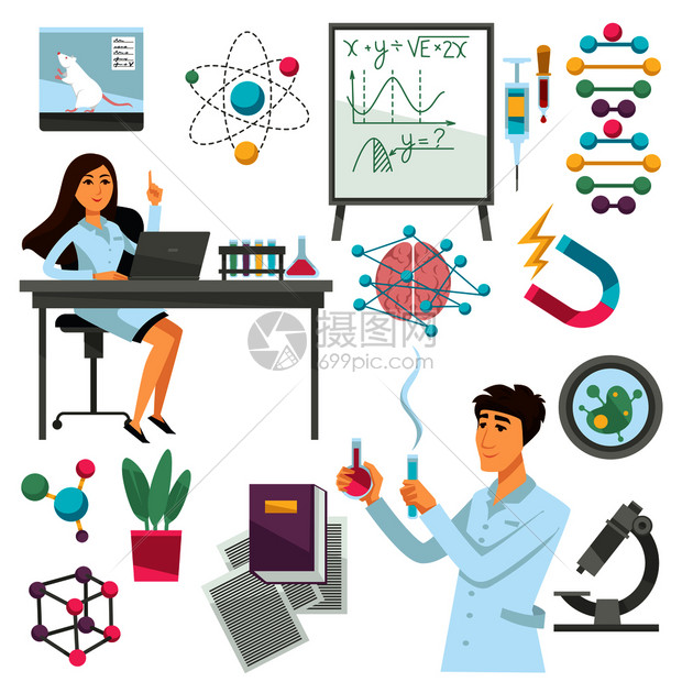 实验室科学家物理实验概念图片