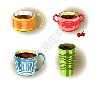 茶杯咖啡或碗厅自助餐的汤茶咖啡或碗等不同图标的杯和碗病媒饮料食品玻璃餐具或陶瓷器不同的病媒咖啡茶或汤杯和子不同的病媒咖啡茶或汤杯图片
