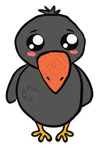 乌鸦哥插画_乌鸦哥卡通_乌鸦哥插图_手绘_板绘_摄图网